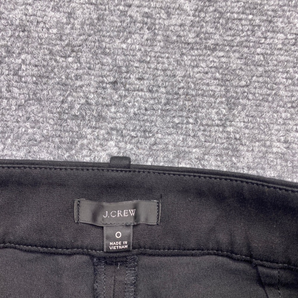 J.Crew Sydney Wide Leg Pant Cotton Blend Black Cropped Trousers Women Sz 0 BF404 - Picture 7 of 11